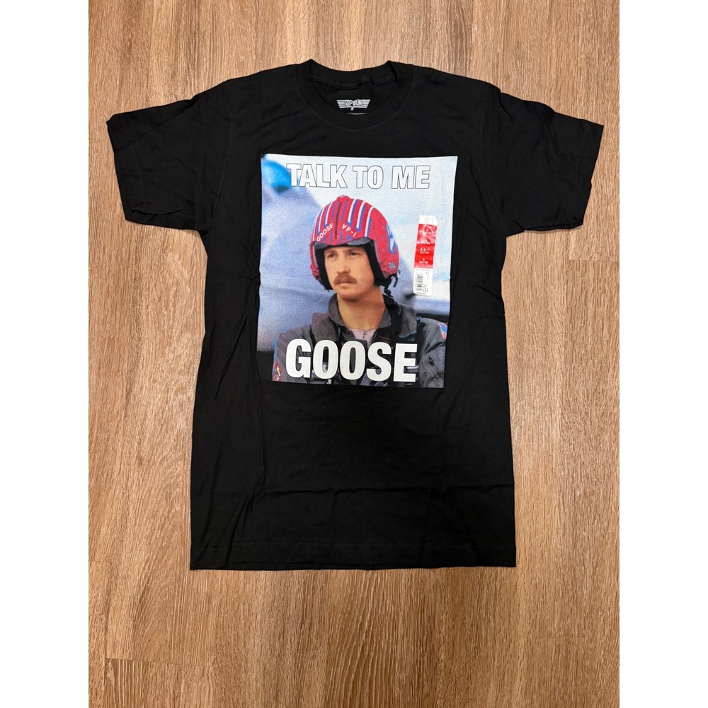 Top Gun Talk To Me Goose Graphic T-Shirt Mens Small Black 2020 Movie Tee NWT